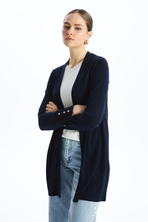 veste à frange en laine pour femme sans manches longues
